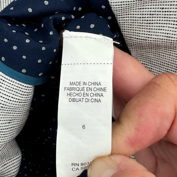 Lucky Brand Lightweight Stripped White Blue Button Closure Jacket size 6 NWT - Picture 7 of 11